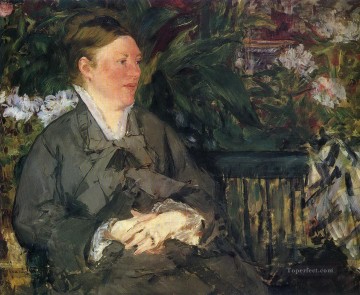  Madame Lienzo - Madame Manet en el conservatorio Eduard Manet